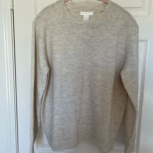 H&M Women's Beige Crewneck Sweater Size L, new